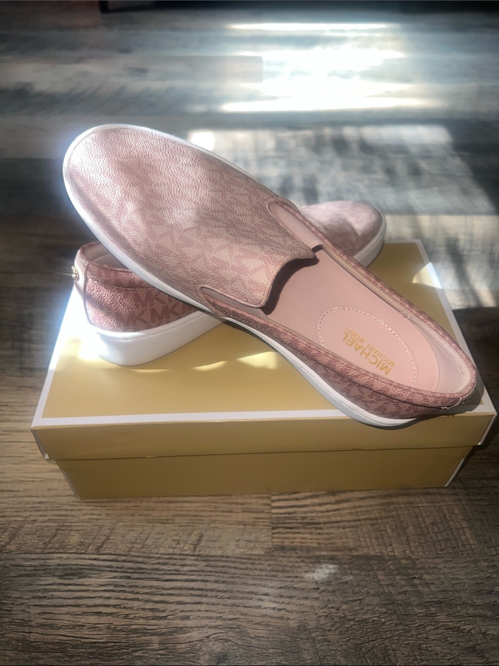 Michael Kors Blush Pink Logo Slip-On Sneakers for Women